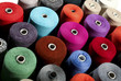 Photo: closeup of colorful thread on background closeup of colorful thread on background