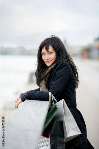 Photo: Woman enjoying shopping trip Woman enjoying shopping trip