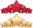 Five star service gold red golden award success decoration set