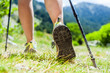 Photo: Nordic walking legs in mountains Nordic walking legs in mountains