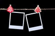 Photo: Blank photos hanging on rope Blank photos hanging on rope