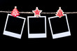 Photo: Blank photos hanging on rope Blank photos hanging on rope
