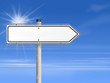 Schild Richtung Sonne