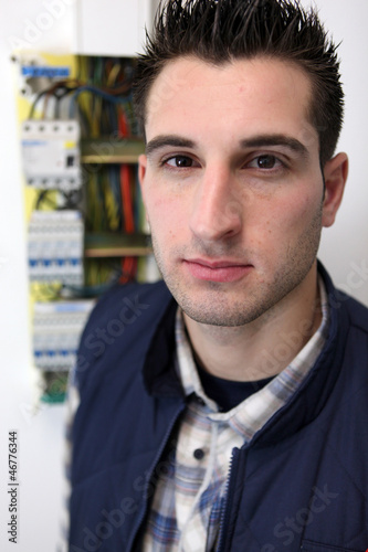 Photo: Portrait of an electrician Portrait of an electrician