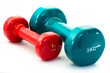 Blue And Red Fitness Dumbbells...