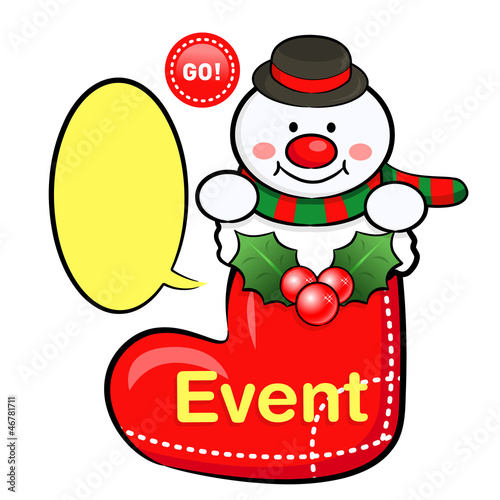 Vector: Snowman Mascot the event activity. Christmas Character Design Se Snowman Mascot the event activity. Christmas Character Design Se