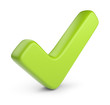 Green check mark. 3D Icon isolated on white background