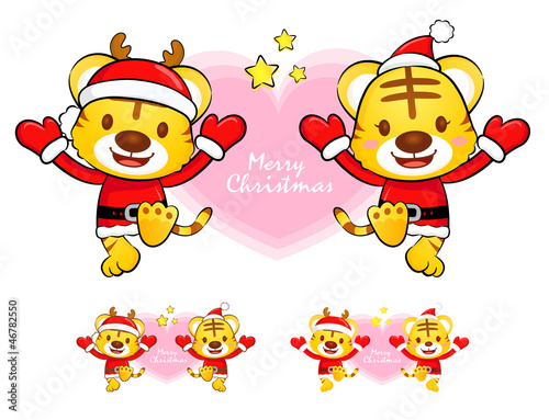 Vector: Santa Claus and Rudolph mascot the event activity. Christmas Cha Santa Claus and Rudolph mascot the event activity. Christmas Cha