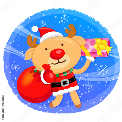 Vector: Rudolph mascot the event activity. Christmas Character Design Se Rudolph mascot the event activity. Christmas Character Design Se