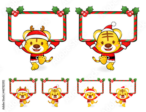 Vector: Santa Claus Mascot using a variety of banner designs. Christmas Santa Claus Mascot using a variety of banner designs. Christmas