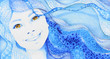 smiling girl's painted portrait