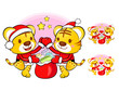 Santa Claus and Rudolph mascot the event activity. Christmas Cha