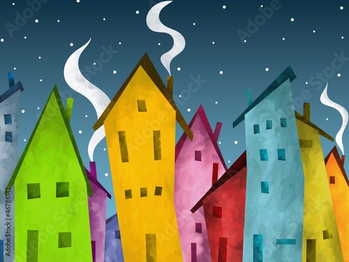 Illustration: neve sulle case neve sulle case
