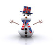 Illustration: Cheerful Snowman English - 3D Cheerful Snowman English - 3D