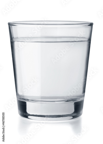 Photo: Glass of clear fresh water isolated on white Glass of clear fresh water isolated on white