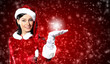 Portrait of girl wearing santa claus clothes