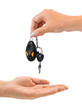 Hands and car key