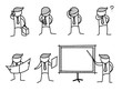 set of business man activities
