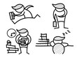 set of business man activities
