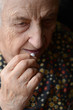senior woman taking pill
