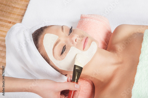 Photo: cosmetic mask at spa salon cosmetic mask at spa salon