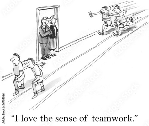 Illustration: I love the sense of teamwork in hallway I love the sense of teamwork in hallway