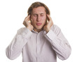 man with headache the decision-making