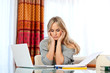 attractive adult woman with laptop