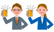 ビール　男性　女性
