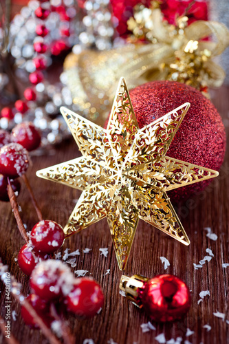 Photo: Christmas star and decorations Christmas star and decorations