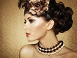 Retro portrait of a beautiful woman. Vintage style