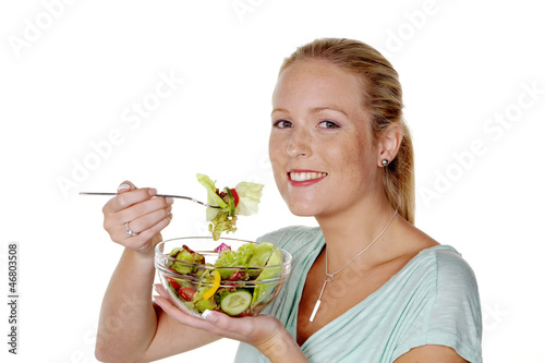 Photo: Frau mit Salat Frau mit Salat