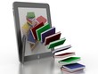 the library in the e-book in 3-d visualization