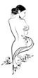 Vektor: freehand sketch of beautiful girl with floral arabesque in art n freehand sketch of beautiful girl with floral arabesque in art n