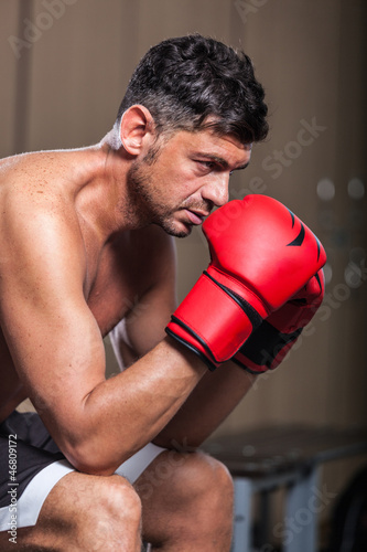 Photo: Boxer in the Locker Room Boxer in the Locker Room