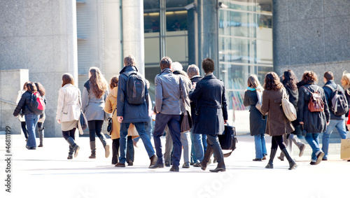 Photo: A large group of people walking. A large group of people walking.