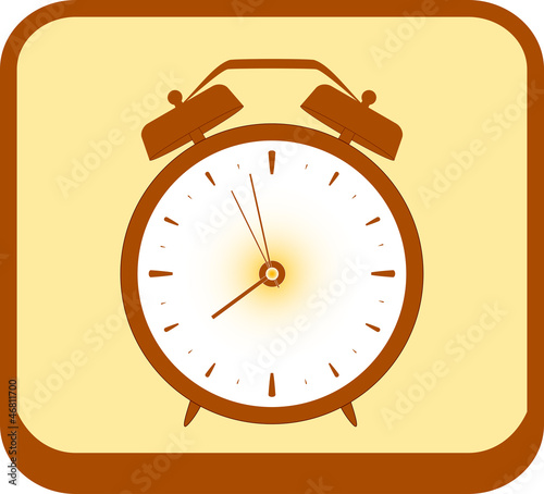 Vector: button with isolated retro alarm clock button with isolated retro alarm clock
