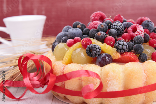Photo: fruit cake, fruit charlotte fruit cake, fruit charlotte