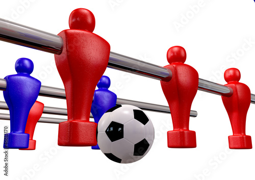 Illustration: Foosball Kickoff Front Isolated Foosball Kickoff Front Isolated
