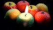 burning apple candle