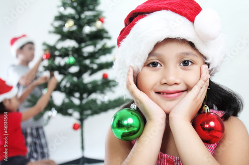 Photo: Young Girl At Christmas Young Girl At Christmas