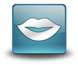 Light Blue 3D Effect Icon "Mouth / Lips Symbol"