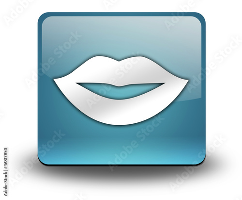 Illustration: Light Blue 3D Effect Icon "Mouth / Lips Symbol" Light Blue 3D Effect Icon "Mouth / Lips Symbol"