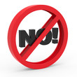 Abstract icon with "No!"