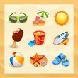 beach icon set