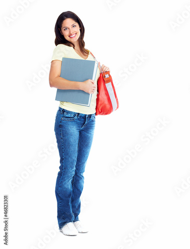 Photo: Student girl with book. Student girl with book.