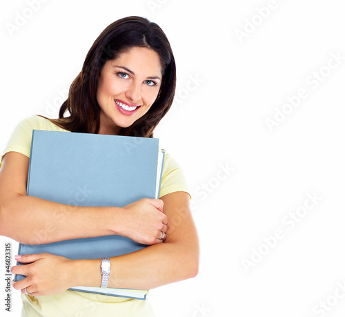 Photo: Student girl with book. Student girl with book.