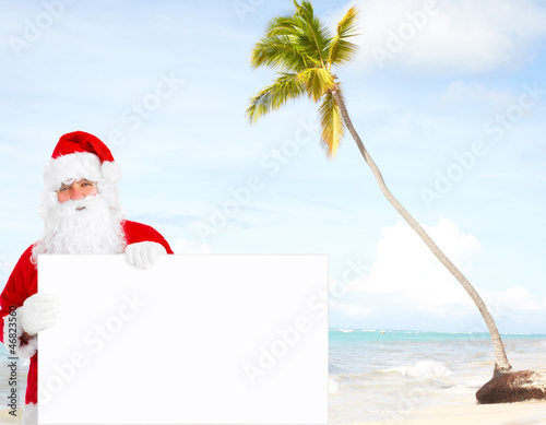 Photo: Santa claus with banner. Santa claus with banner.