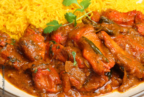 Photo: Indian Chicken Tikka Jalfrezi Curry with Rice Indian Chicken Tikka Jalfrezi Curry with Rice