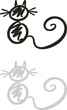 Modernes abstraktes Logo: Sitzende Katze
